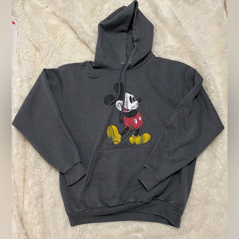 Mickey Mouse * / Disney Hoodie, Hanes, Gray, Women’s Large